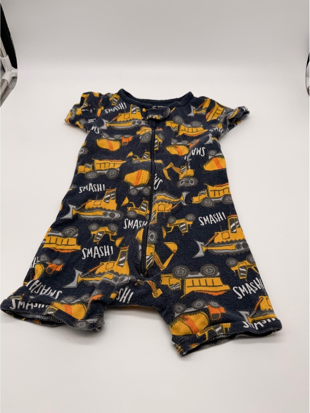 Children's Place Boy Construction Print SS Romper 18-24m